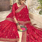 Classic Vichitra Silk Hot Pink Diamond Saree