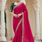 Classic Vichitra Silk Rani Dori Work Saree