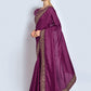 Classic Vichitra Silk Purple Embroidered Saree