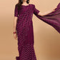 Classic Vichitra Silk Purple Sequins Saree