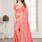 Trendy Saree Vichitra Silk Pink Embroidered Saree