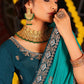 Trendy Saree Vichitra Silk Turquoise Embroidered Saree