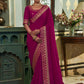 Trendy Saree Vichitra Silk Violet Embroidered Saree