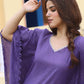 Salwar Suit Cotton Violet Fancy Work Salwar Kameez