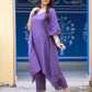 Salwar Suit Cotton Violet Fancy Work Salwar Kameez
