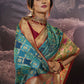 Designer Viscose Aqua Blue Weaving Saree
