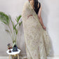 Classic Chiffon Viscose Beige Weaving Saree