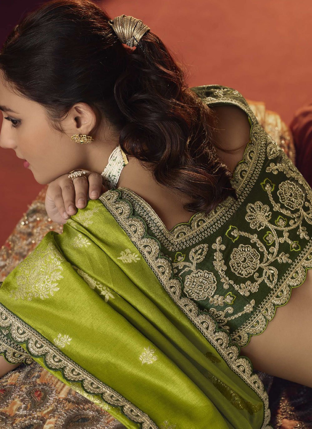 Classic Viscose Green Embroidered Saree