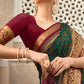 Contemporary Silk Viscose Teal Weaving Saree
