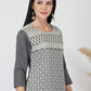 Designer Kurti Viscose Grey Embroidered Kurtis