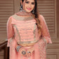 Readymade Lehenga Choli Viscose Peach Embroidered Lehenga Choli