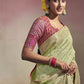 Designer Viscose Green Embroidered Saree