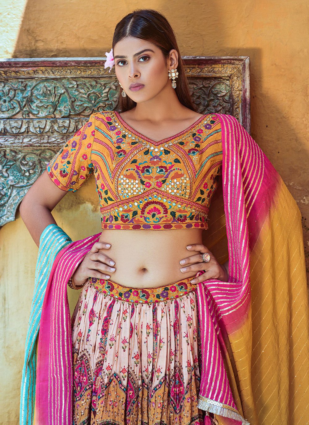 A Line Lehenga Viscose Multi Colour Digital Print Lehenga Choli