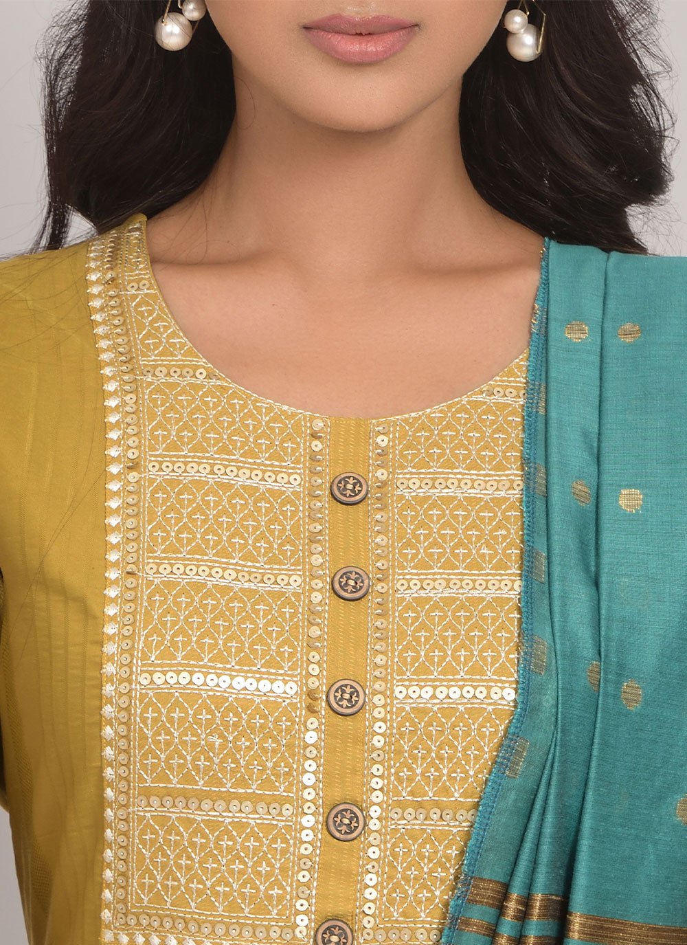 Designer Salwar Suit Rayon Viscose Mustard Embroidered Salwar Kameez