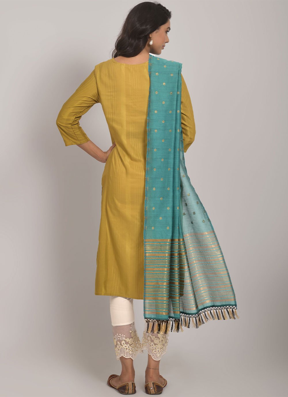 Designer Salwar Suit Rayon Viscose Mustard Embroidered Salwar Kameez