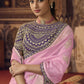 Contemporary Viscose Pink Embroidered Saree