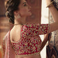 Contemporary Viscose Pink Embroidered Saree