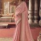 Contemporary Viscose Pink Embroidered Saree