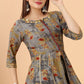 Designer Kurti Viscose Grey Print Kurtis