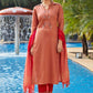 Salwar Suit Viscose Peach Embroidered Salwar Kameez