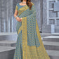 Trendy Saree Chiffon Viscose Grey Weaving Saree