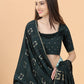 Classic Silk Viscose Teal Print Saree