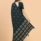 Classic Silk Viscose Teal Print Saree