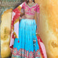 Lehenga Choli Viscose Aqua Blue Digital Print Lehenga Choli