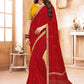 Trendy Saree Cotton Viscose Maroon Patch Border Saree