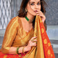 Traditional Saree Chiffon Viscose Orange Weaving Saree