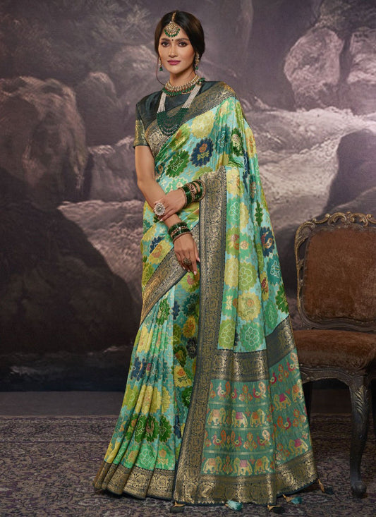 Trendy Saree Viscose Multi Colour Weaving Saree