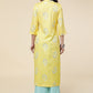 Salwar Suit Viscose Yellow Foil Print Salwar Kameez