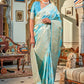 Designer Banarasi Silk Aqua Blue Weaving Saree