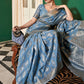 Trendy Saree Cotton Silk Aqua Blue Weaving Saree
