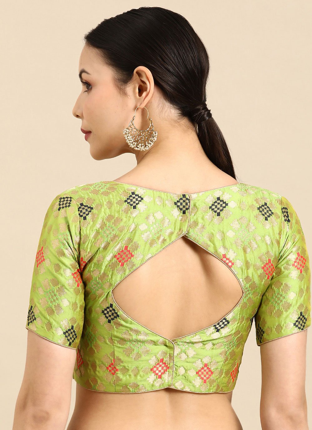 Blouse Banarasi Jacquard Sea Green Weaving Blouse