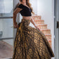 A Line Lehenga Banarasi Silk Black Weaving Lehenga Choli