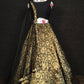 A Line Lehenga Banarasi Silk Black Weaving Lehenga Choli