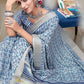 Classic Banarasi Silk Blue Digital Print Saree