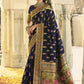 Contemporary Banarasi Silk Blue Swarovski Saree