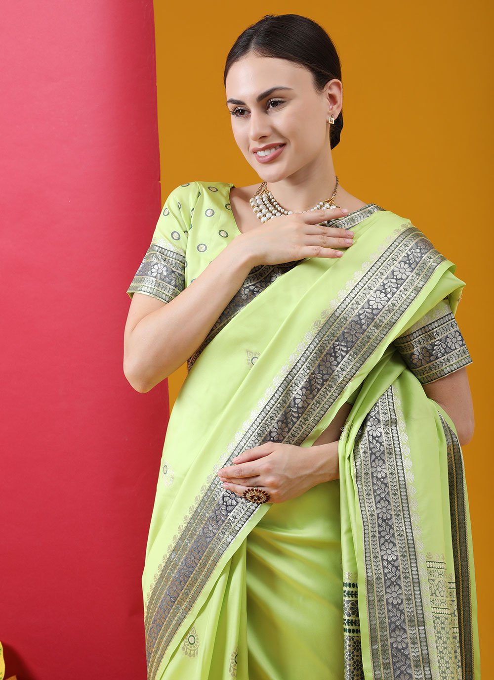 Classic Banarasi Silk Green Weaving Saree