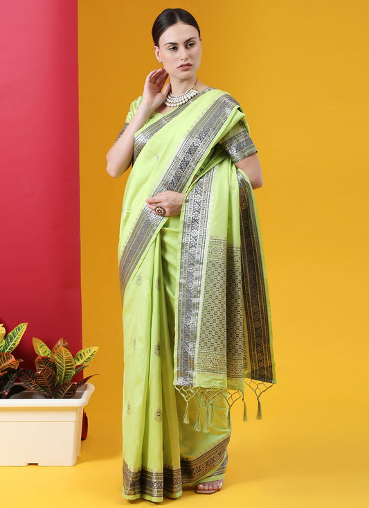 Classic Banarasi Silk Green Weaving Saree