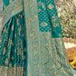 Traditional Saree Banarasi Silk Firozi Weaving Saree