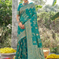 Traditional Saree Banarasi Silk Firozi Weaving Saree