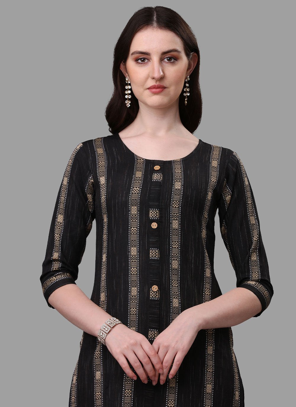 Salwar Suit Cotton Black Weaving Salwar Kameez