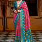Classic Patola Silk Blue Pink Weaving Saree