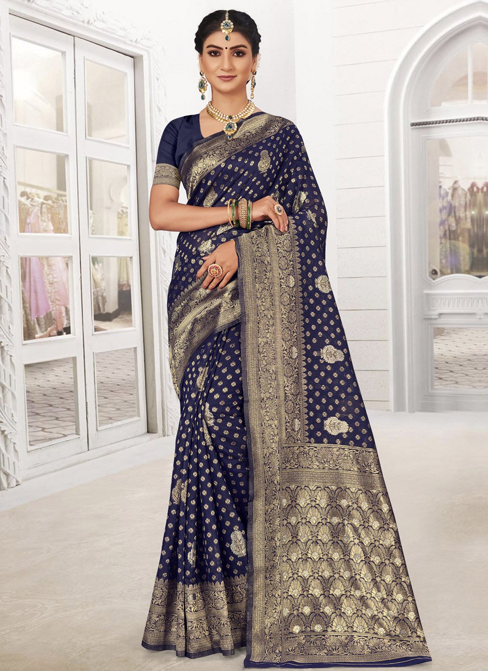 Casual Silk Blue Weaving Saree