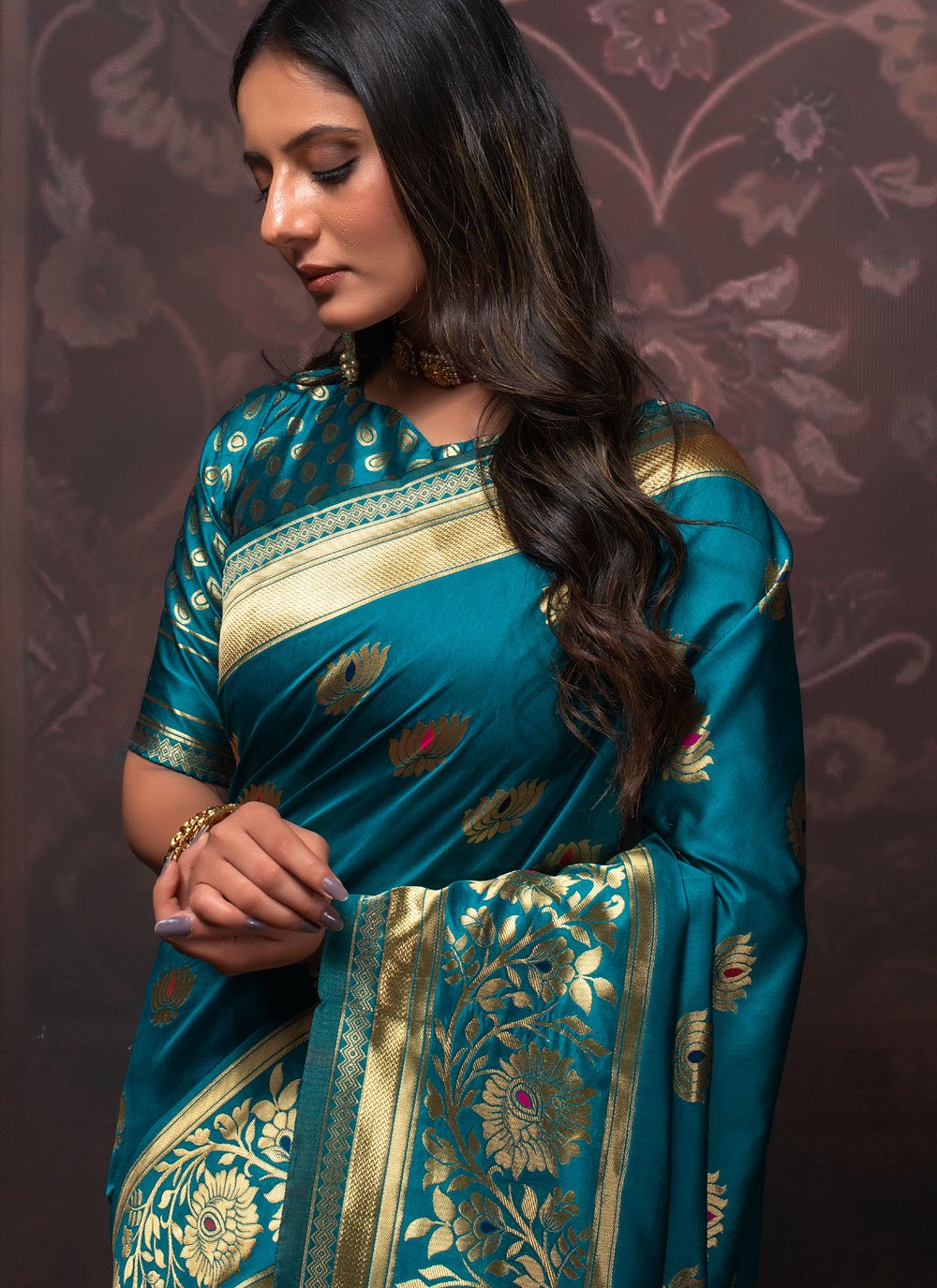 Classic Silk Blue Weaving Saree