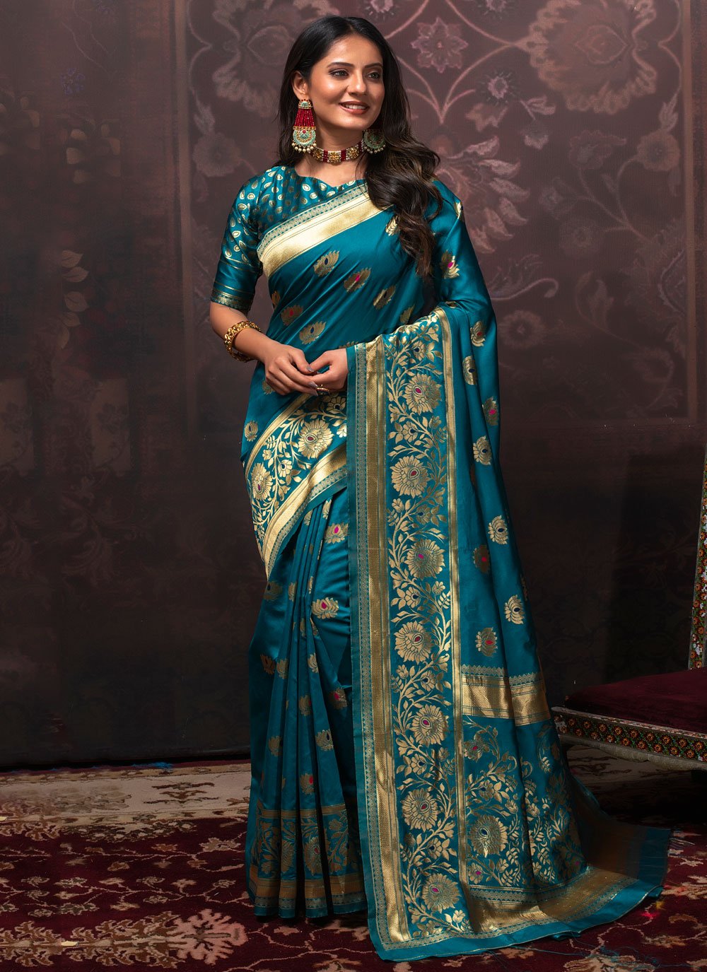 Classic Silk Blue Weaving Saree