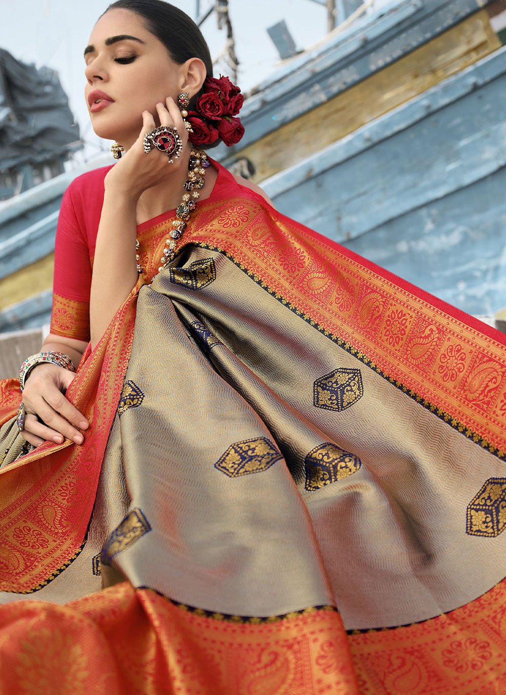 Classic Silk Brown Weaving Saree