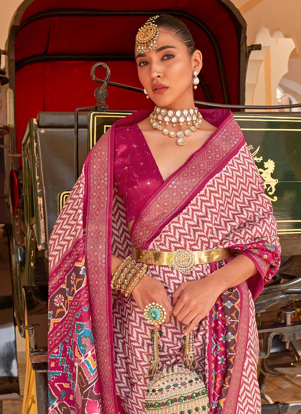 Classic Silk Burgundy Weaving Saree